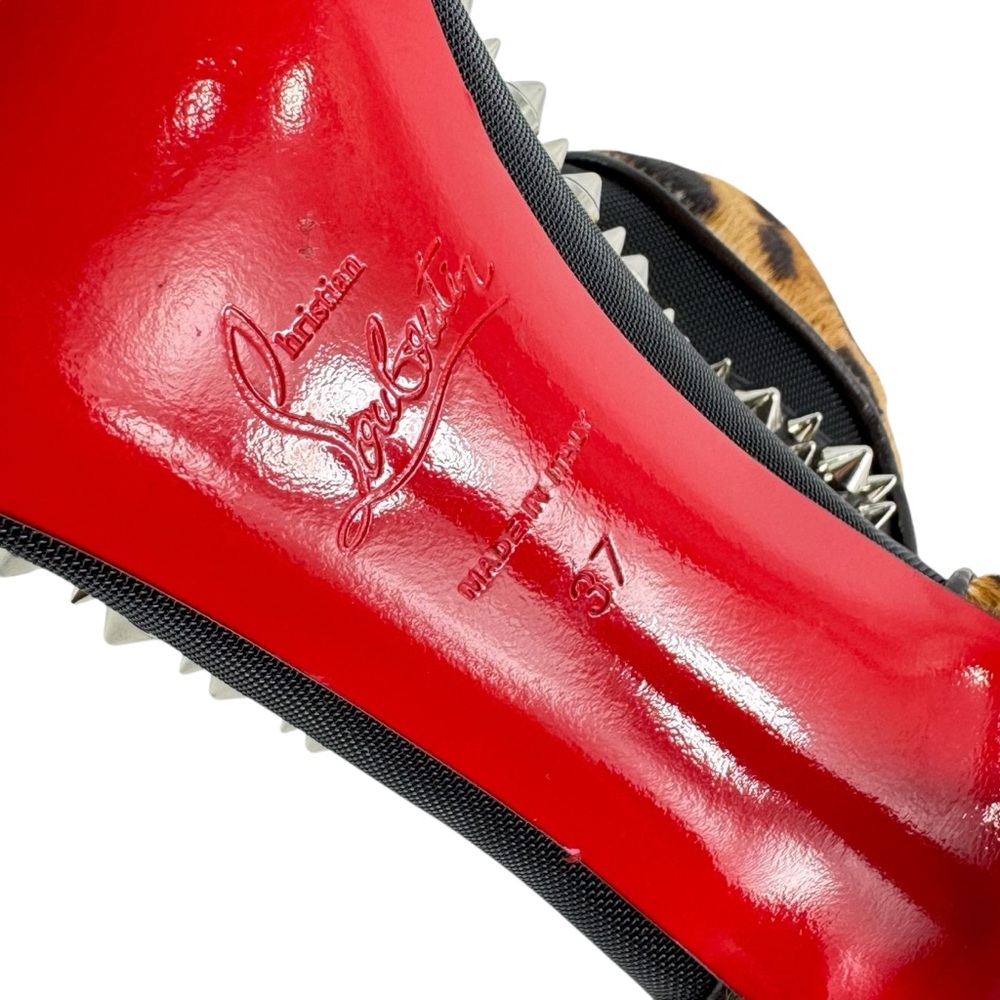 CHRISTIAN LOUBOUTIN Galativi Spikes 85 Leopard Mesh Heels Pump 37 - 7US - Picture 9 of 11